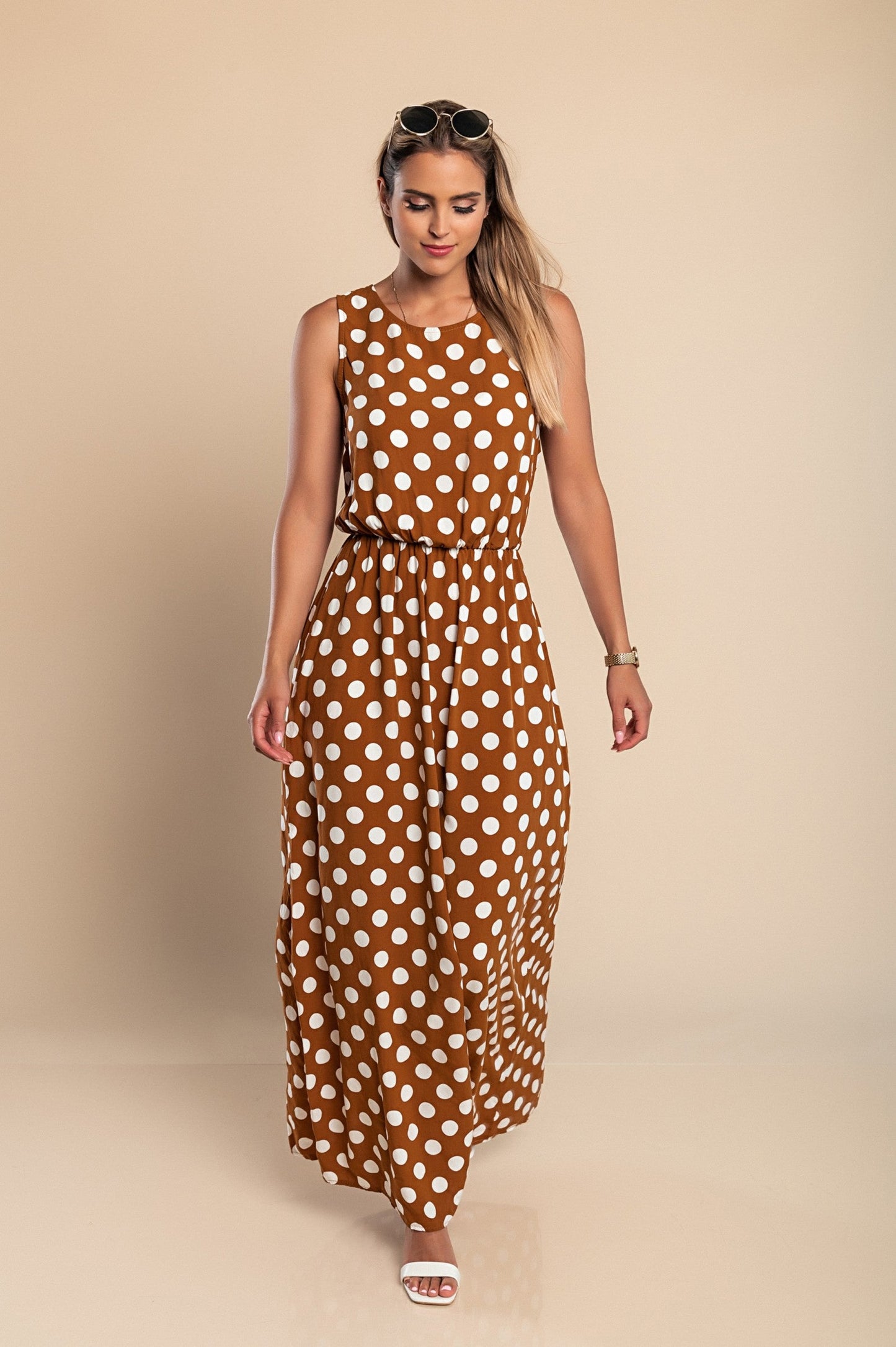 Lina - Vestido largo con lunares