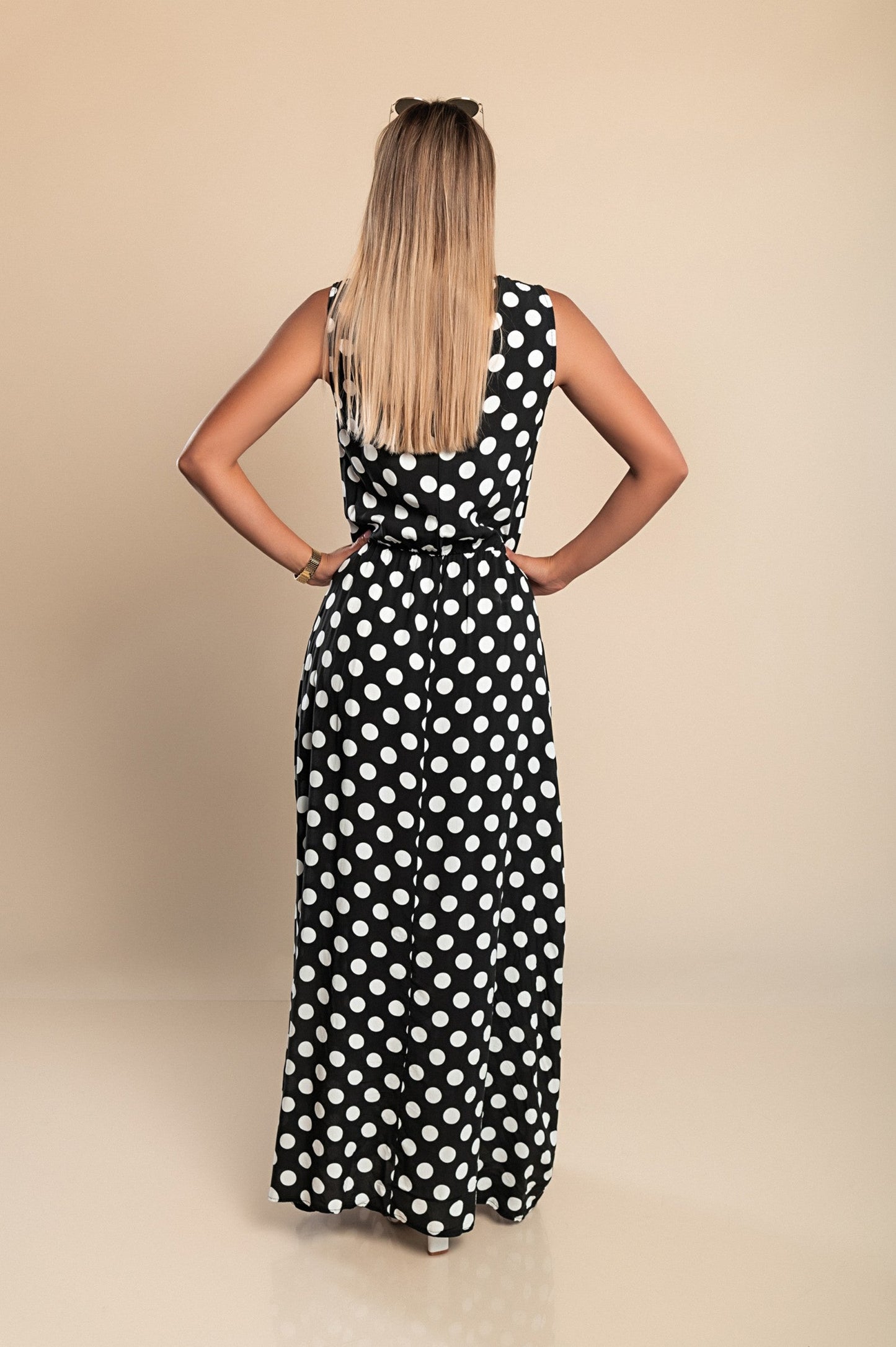 Lina - Vestido largo con lunares