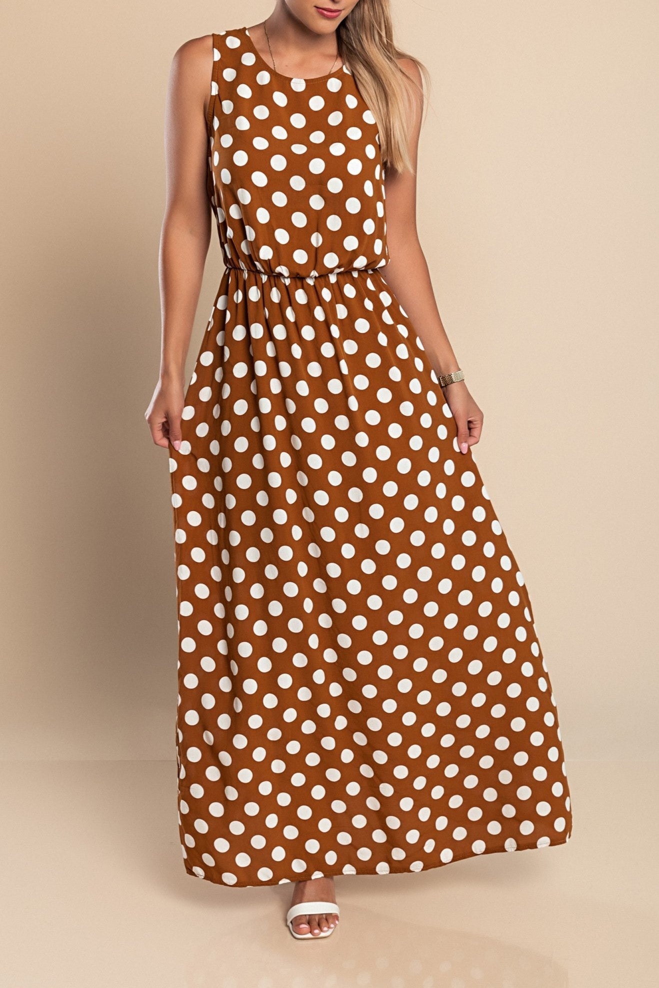 Lina - Vestido largo con lunares