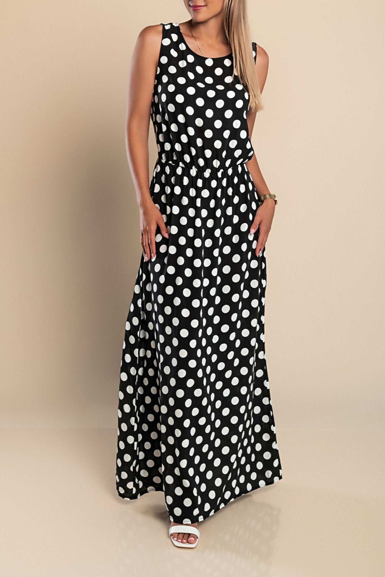 Lina - Vestido largo con lunares