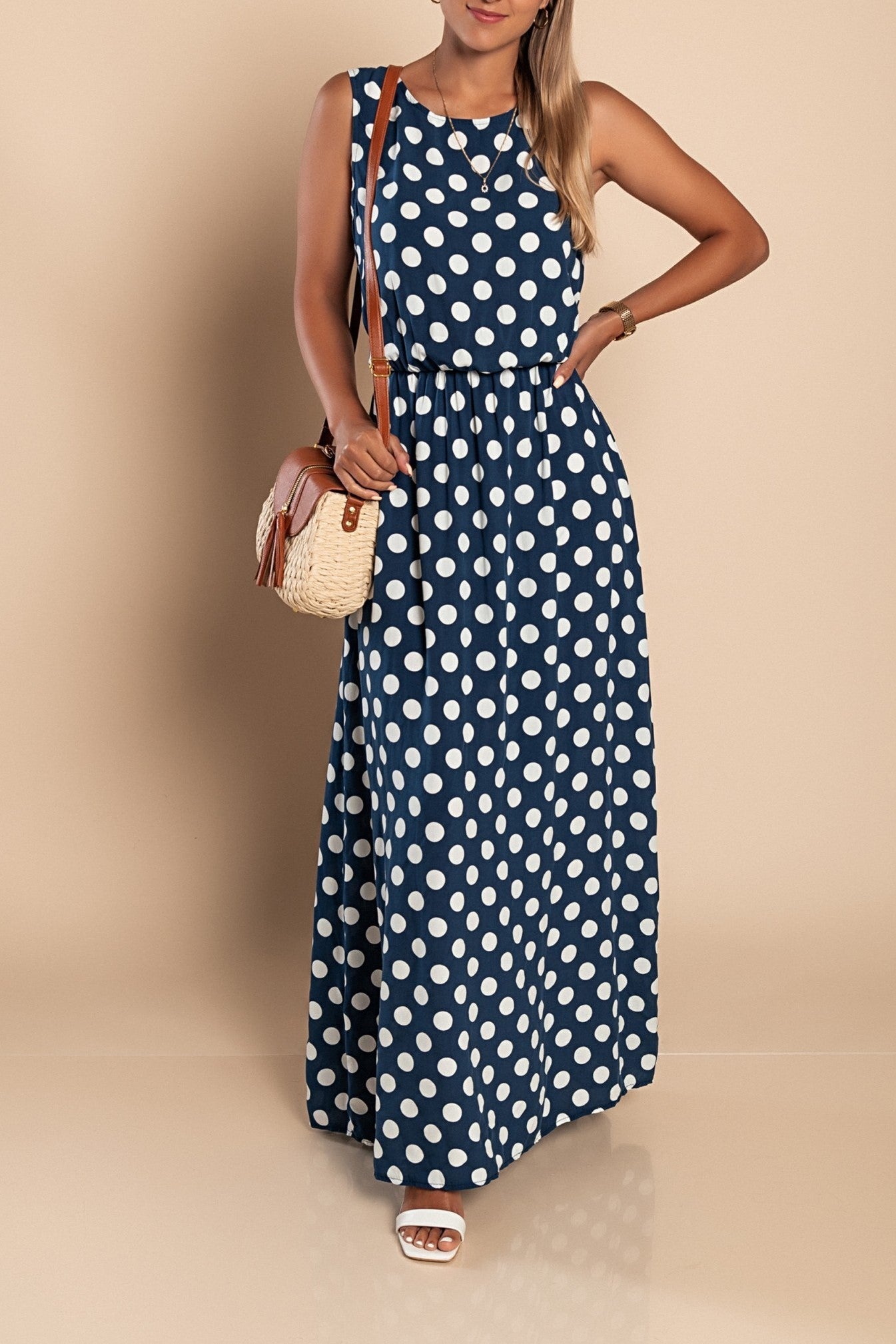 Lina - Vestido largo con lunares