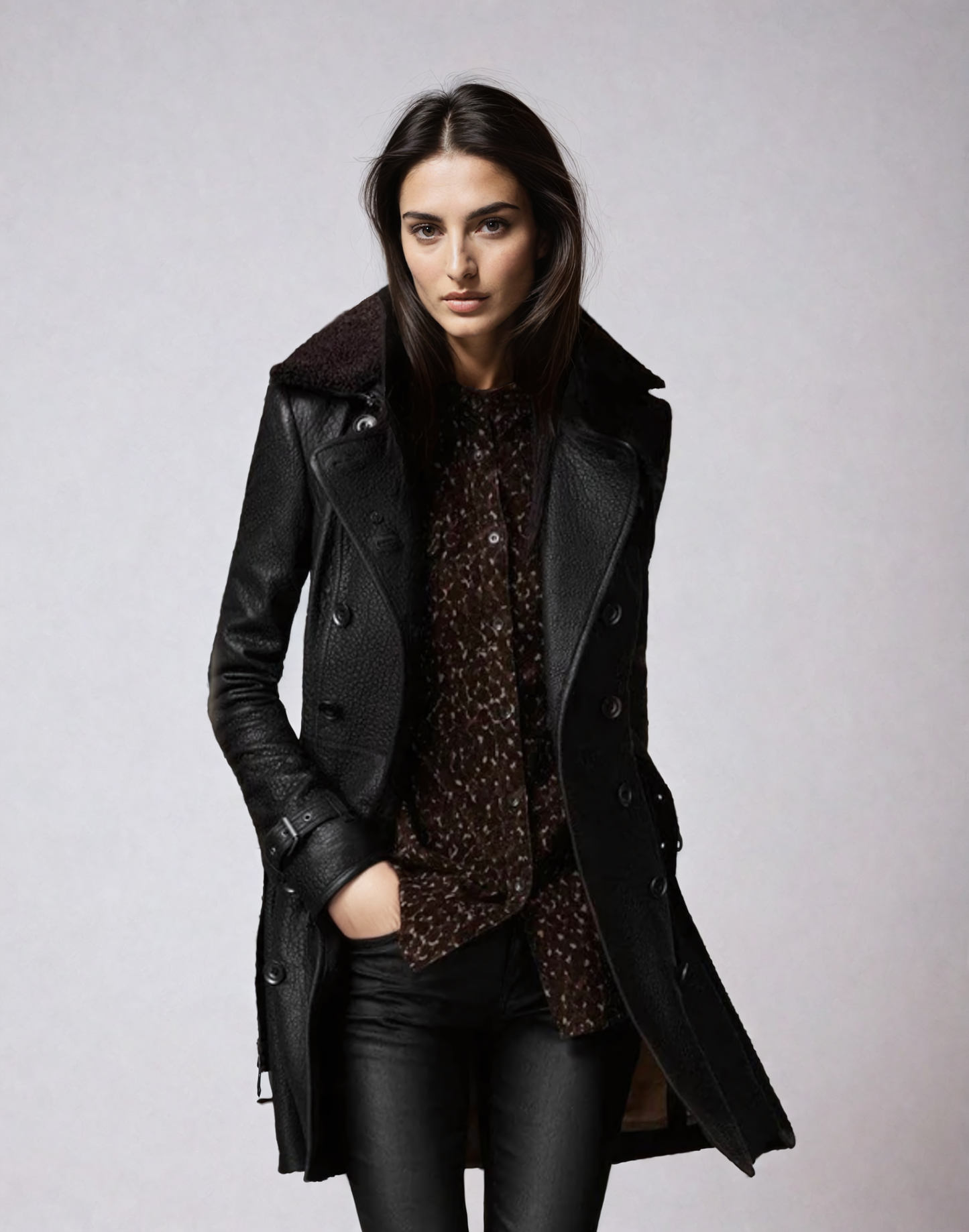 Eva - Chaqueta de piel tres cuartos
