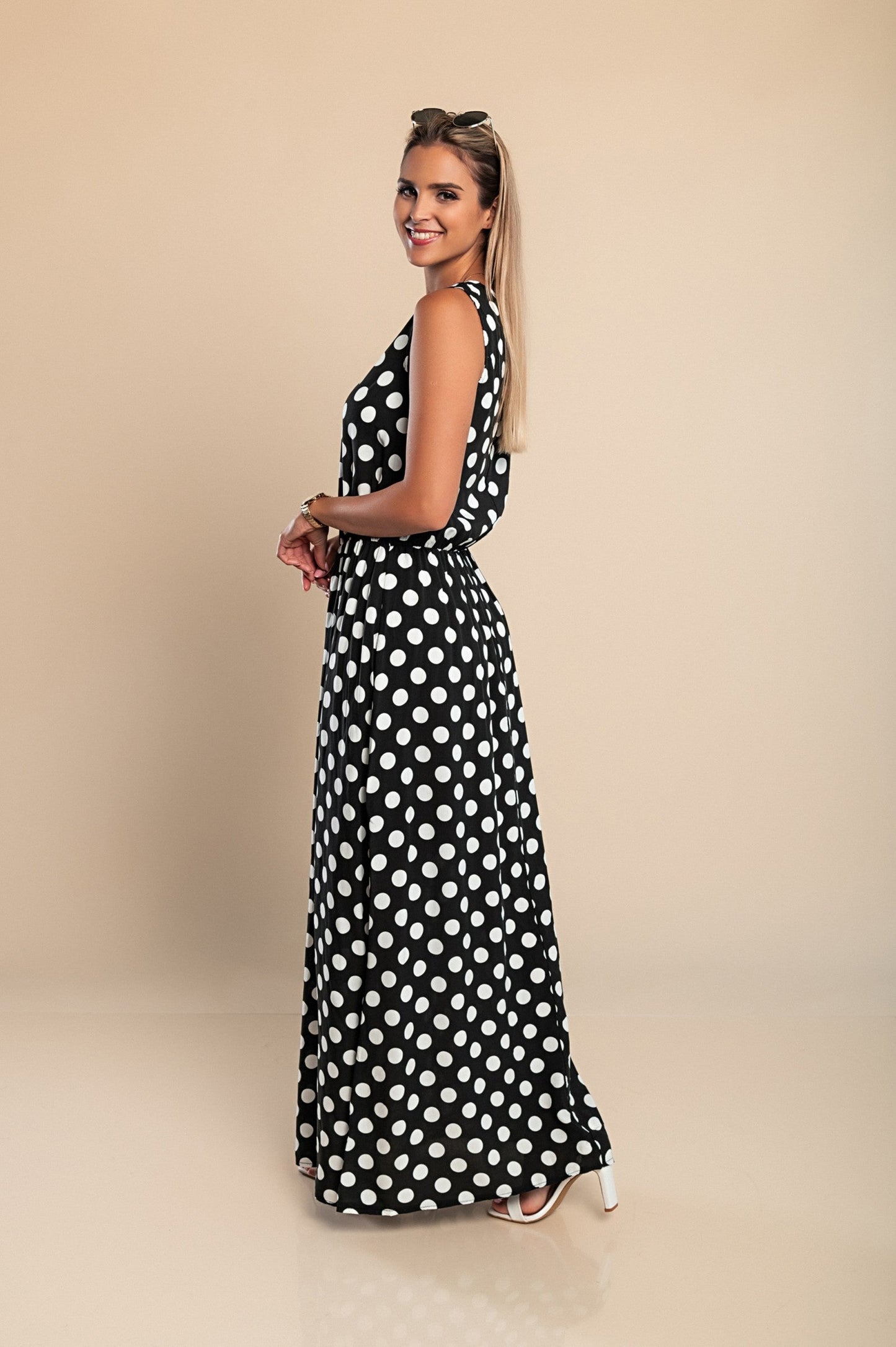 Lina - Vestido largo con lunares