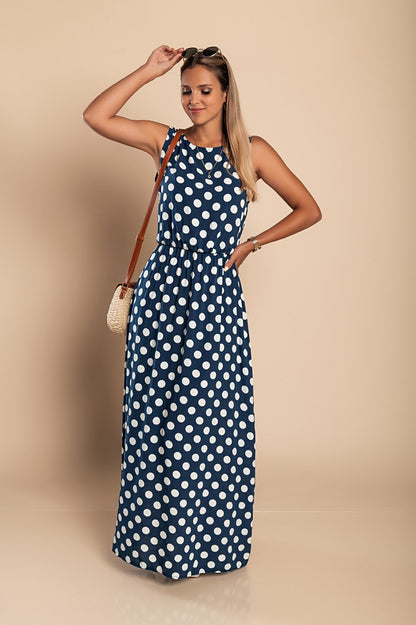Lina - Vestido largo con lunares