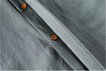 Camisa de lino con cuello mao