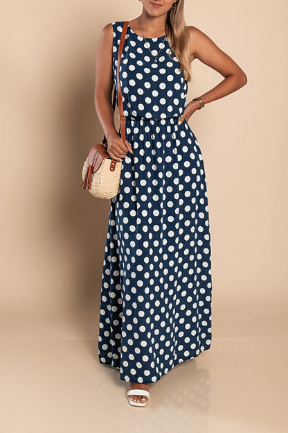 Lina - Vestido largo con lunares